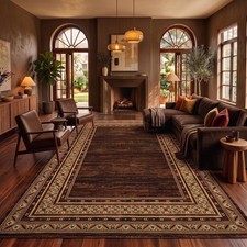Modern Washable Area Rug Soft Pearl Velvet Non-Slip Floor Carpet Living Room