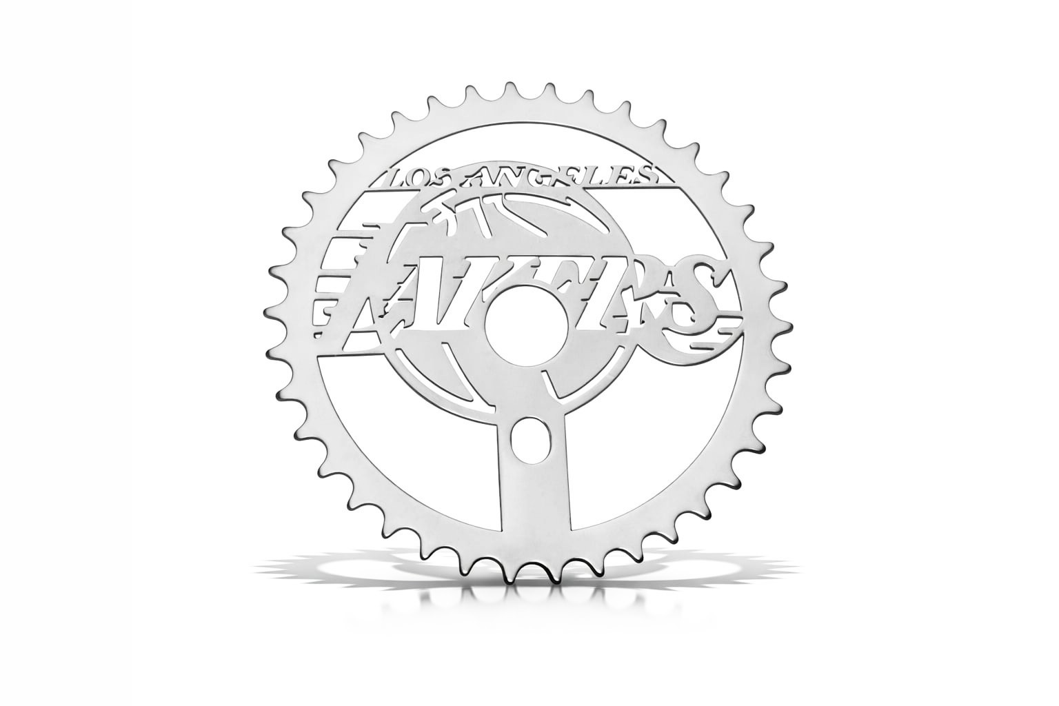 Laser Cut Mirror Chrome Los Angeles Lakers 36t Custom Sprocket.