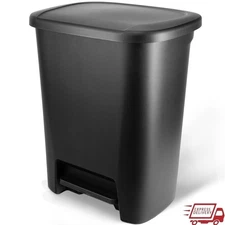 Extra Large Step-On Kitchen Trash Can Heavy Duty Plastic Garbage Bin Wastebasket