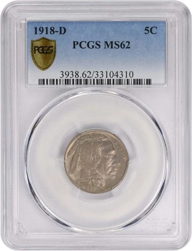 1918-D Buffalo Nickel MS62 PCGS