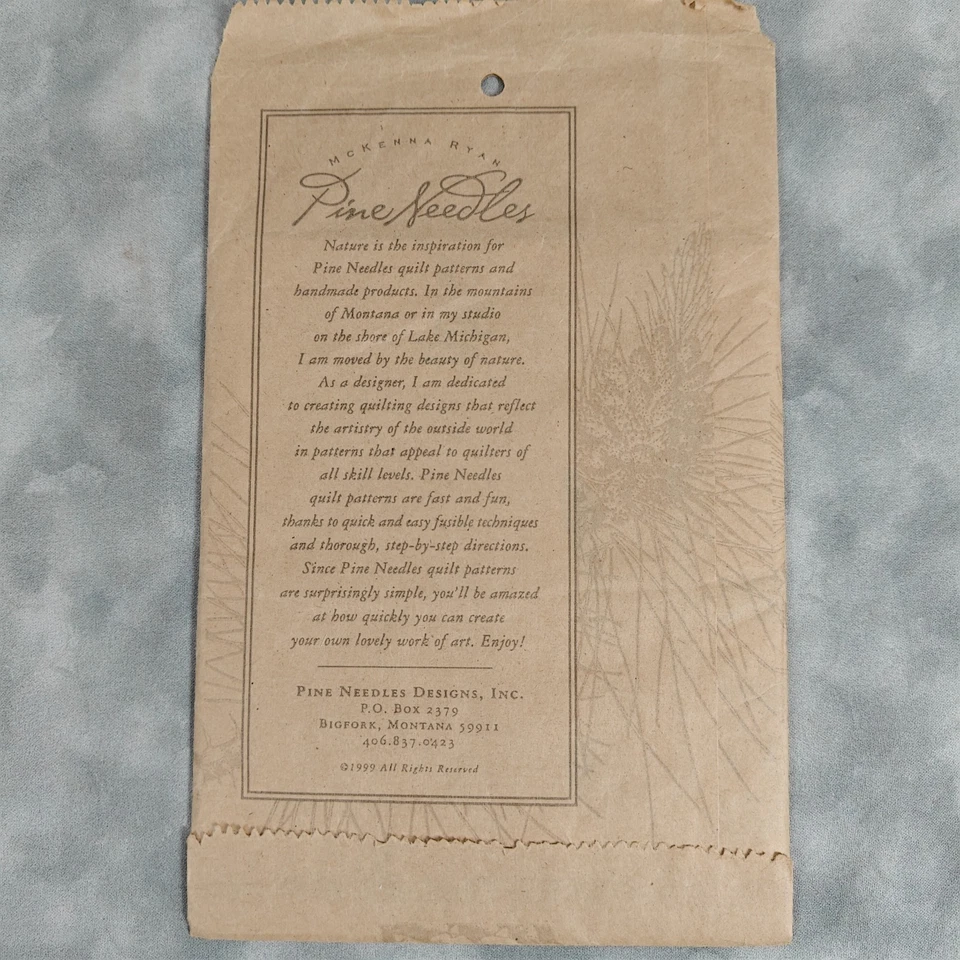 McKenna Ryan Pine Needles Upper Valley Quilt Pattern PN361 36.5x29.5 OOP 1999 - Image 3 of 3