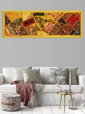 60" CELEBRATION GIFT BEADS SEQUIN VINTAGE RUNNER DECOR WALL HANGING TAPESTRY