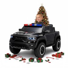 Kid Cars, Licensed RAM 12V Electric Ride On Car Police Lights for Boys  Girls