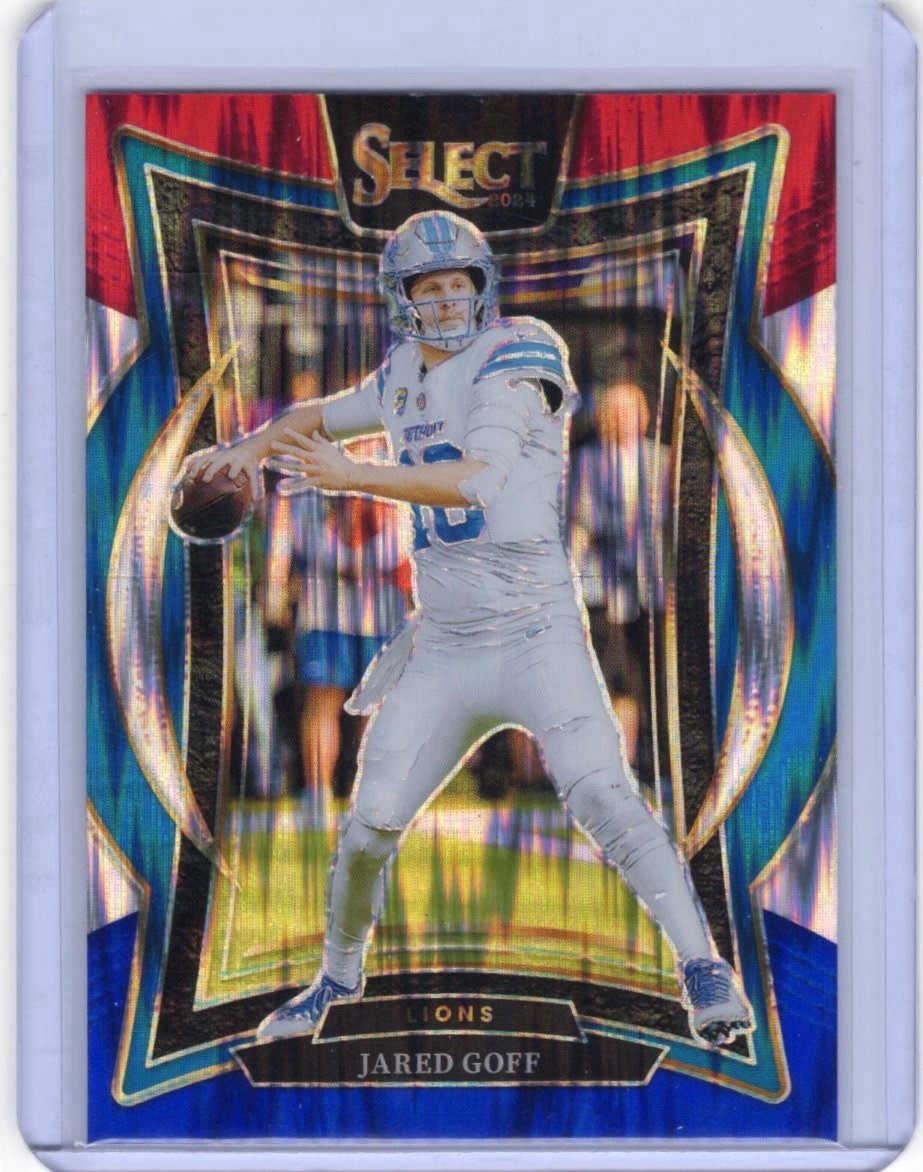 2024 Panini Select - Concourse Jared Goff #36 Red & Blue Shock Prizm