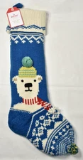Pottery Barn Kids POLAR BEAR Merry & Bright Christmas Stocking NO MONOGRAM NAME