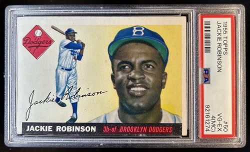 1955 Topps Jackie Robinson #50b Dodgers PSA 4