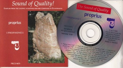 PROPIUS - PROPHONE - OPUS 3 (CD 1992) Sweden Sound of Quality! Sampler Classical