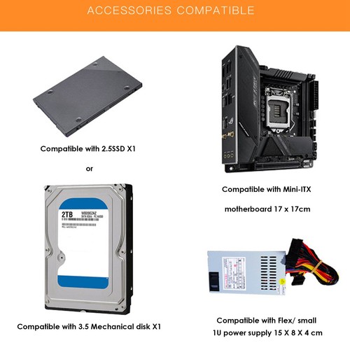 A09 HTPC Computer Case ITX Gaming PC Chassis Desktop Chassis USB3.08290 - Afbeelding 4 van 7