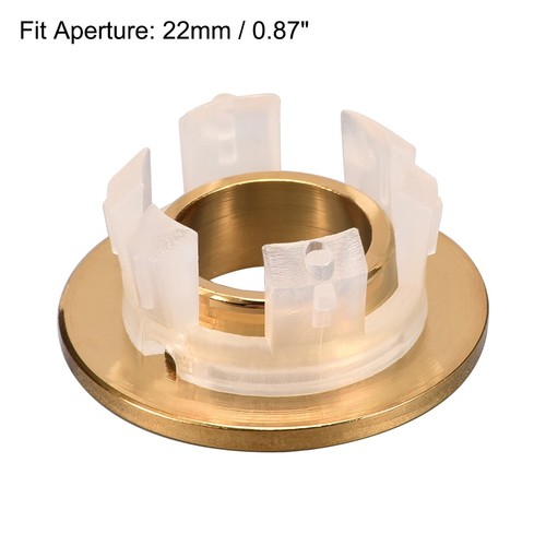 Sink Overflow Covers Basin Trim Round Hole Caps Insert Spares Gold Tone 2 PC - Picture 3 of 3