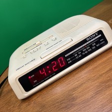 Vintage Sony Dream Machine ICF-C25 AM/FM Clock Radio Alarm Snooze Tested Working