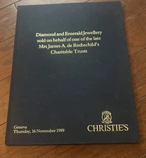 CHRISTIE'S Jewelry of Mrs James A De Rothschild Collection Catalog Nov. 1989