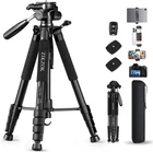 75" Heavy Duty Camera Tripod Stand - Max Load 15LB Travel Tripod for DSLR