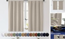 Sally Short Blackout Curtains for Bedroom Living 40"W x 45"L Pack of 2 Stone