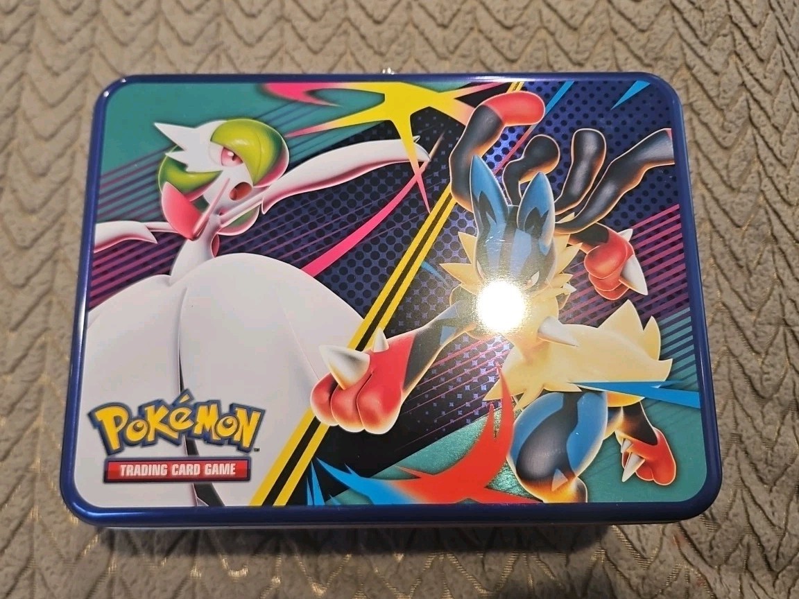 Pokemon Tin Gardevoir & Lucario Lunchbox (READ) w/ Coin, Promo Cards, Stickers, | eBay Pokemon Tin Gardevoir & Lucario Lunchbox (READ) w/ Coin, Promo Cards, Stickers, | eBay