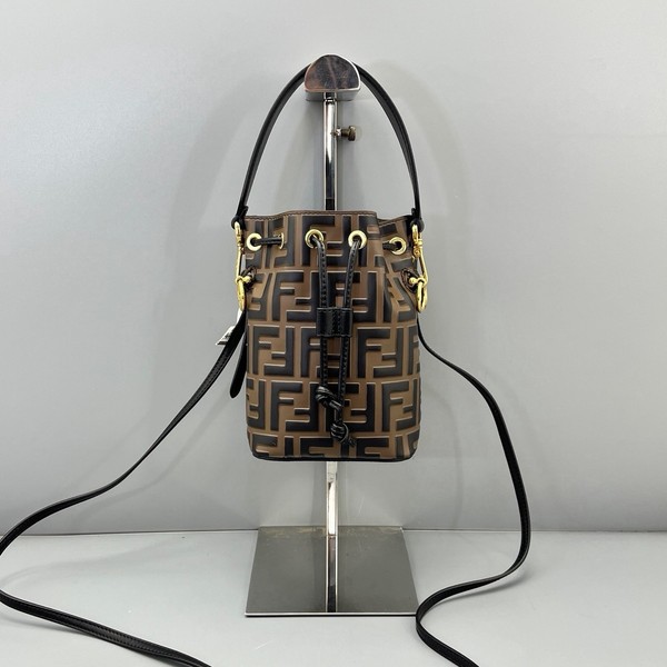 Authentic Pre-owned Fendi Mon Tresor Mini Brown Leather Shoulder Bag