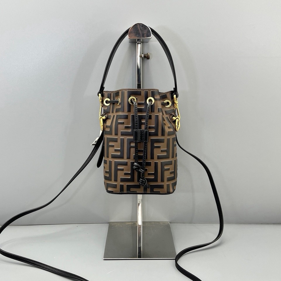 Authentic Pre-owned Fendi Mon Tresor Mini Brown Leather Shoulder Bag
