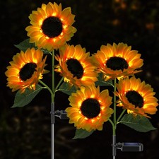 2X LED Solar Laterne Gartenleuchte Gartenlampe Solarleuchte Sonnen Blumen Lampe