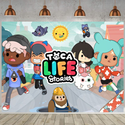 Toca Life World Party Supplies Banner Backdrop Poster Vinyl Birthday Decor