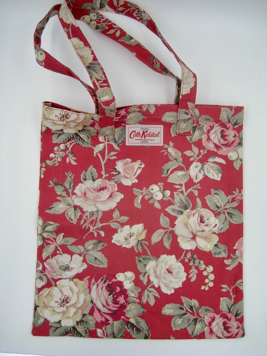 Cath Kidston London Coral Rose Colored Floral Book Tote Bag | eBay