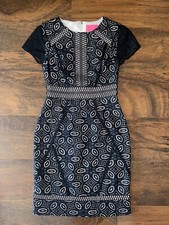 Lilly Pulitzer 0 Onyx FLORAL MEDALLION LACE SUZANNE SHIFT Little Black Dress