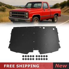 Fit For 88-98 Chevrolet GMC Pickup Truck Hood Insulation Pad 1/2'' W/Clips Black