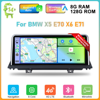 10.25'' Carplay Radio Screen Navi 128GB GPS Android DAB For BMW X5 E70 X6 E71 CCC