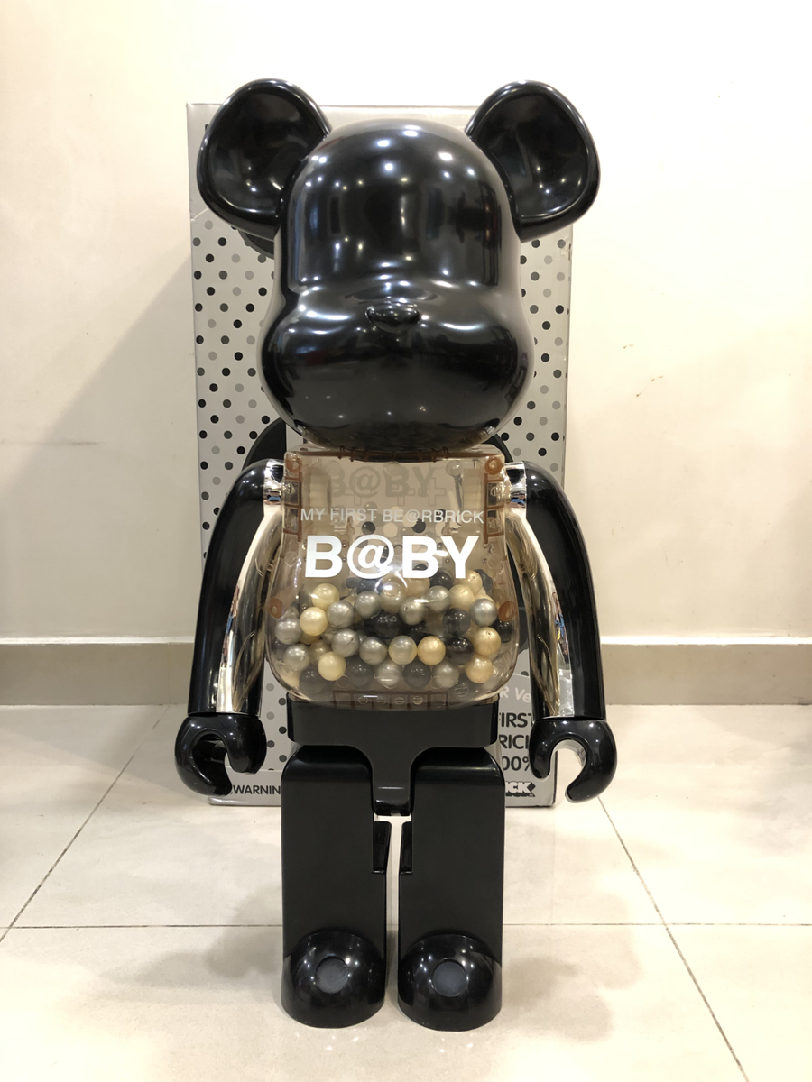 BE@RBRICK,Medicom Toy My First Baby Black & Silver version BE@RBRICK,Medicom Toy My First Baby Black & Silver version