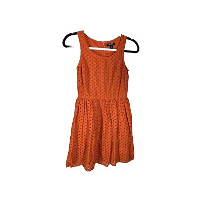 Old Navy Wms Sz 0 Orange Color Eyelet Dress R11