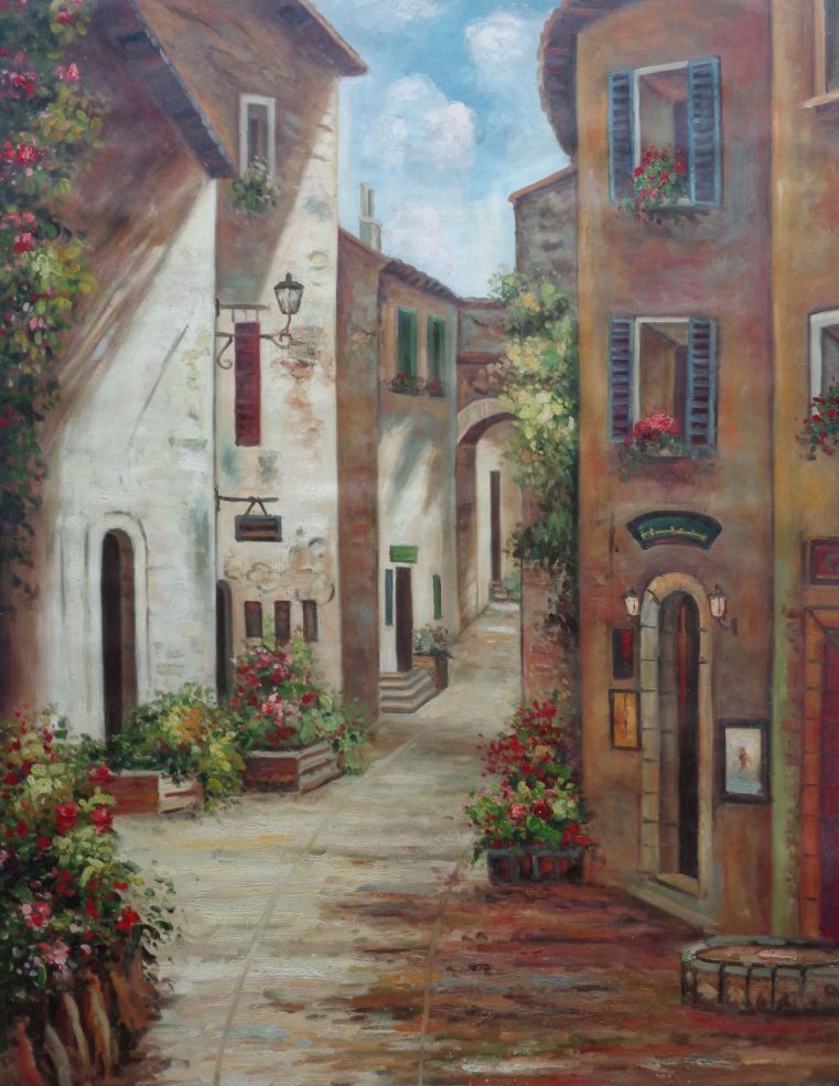 48x36 Summer Vacation in Spain Oil Painting Naturalism 48x36 Summer Vacation in Spain Oil Painting Naturalism