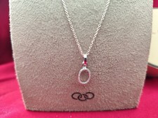 LINKS OF LONDON SILVER DIAMOND OVAL PENDANT/NECKLACE NEW IN BOX FREE POST