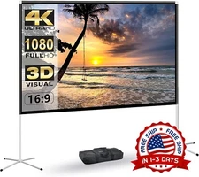 Pantalla De Proyector Con Soporte Proyección Interior Exterior De 80 Pulgadas US