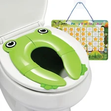 Portable Potty Training Seat with Dinosaur Training Chart Foldable Toilet Seat