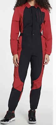 NWT Nike Jordan Essentials Flight Suit Jumpsuit  Red/Black Women's  1X AK106