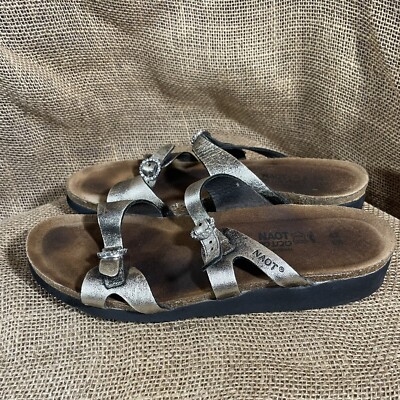 NAOT Metallic Leather KATE Wedge Slides Sandals Shoes 42 US 11M 