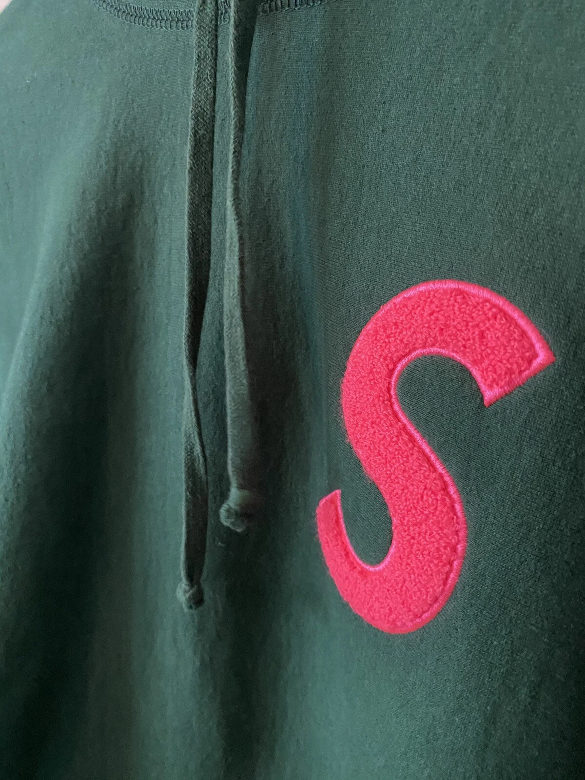 Felpa con cappuccio Supreme S logo 2019 Deadstock verde medio