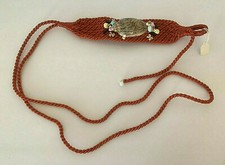 VTG Rope Braided Woven Belt With Seashells And Beads