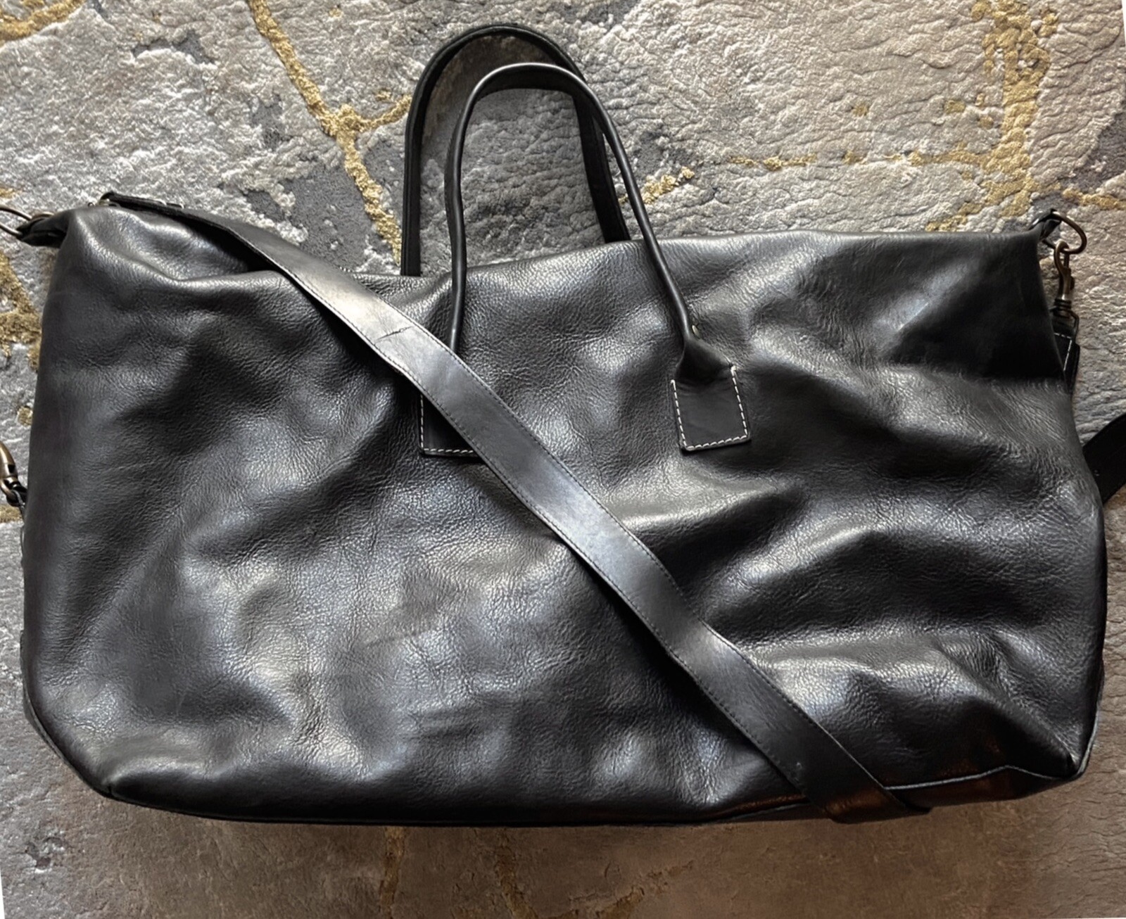 JOHN VARVATOS⚡️Extra large grain leather duffle bag weekender travel luggage eBay