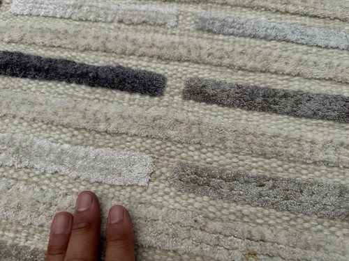 9x12 HANDMADE DESIGNER RUG HANDMADE handwoven modern oriental wool silk textured - Picture 13 of 17