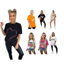 Women Oversized Butterfly Love Heart Print Short Sleeve T-Shirt Ladies Top Tee