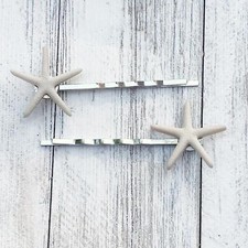 Starfish Hair Pins, Sea Shell Barrettes, Beach Wedding Hair Clips, Starfish Barr