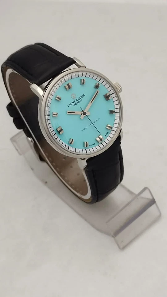 Favre Leuba Geneva Twinpower Hand-winding Men's watch sky blue Dial Swiss61513 - Image 2 of 4