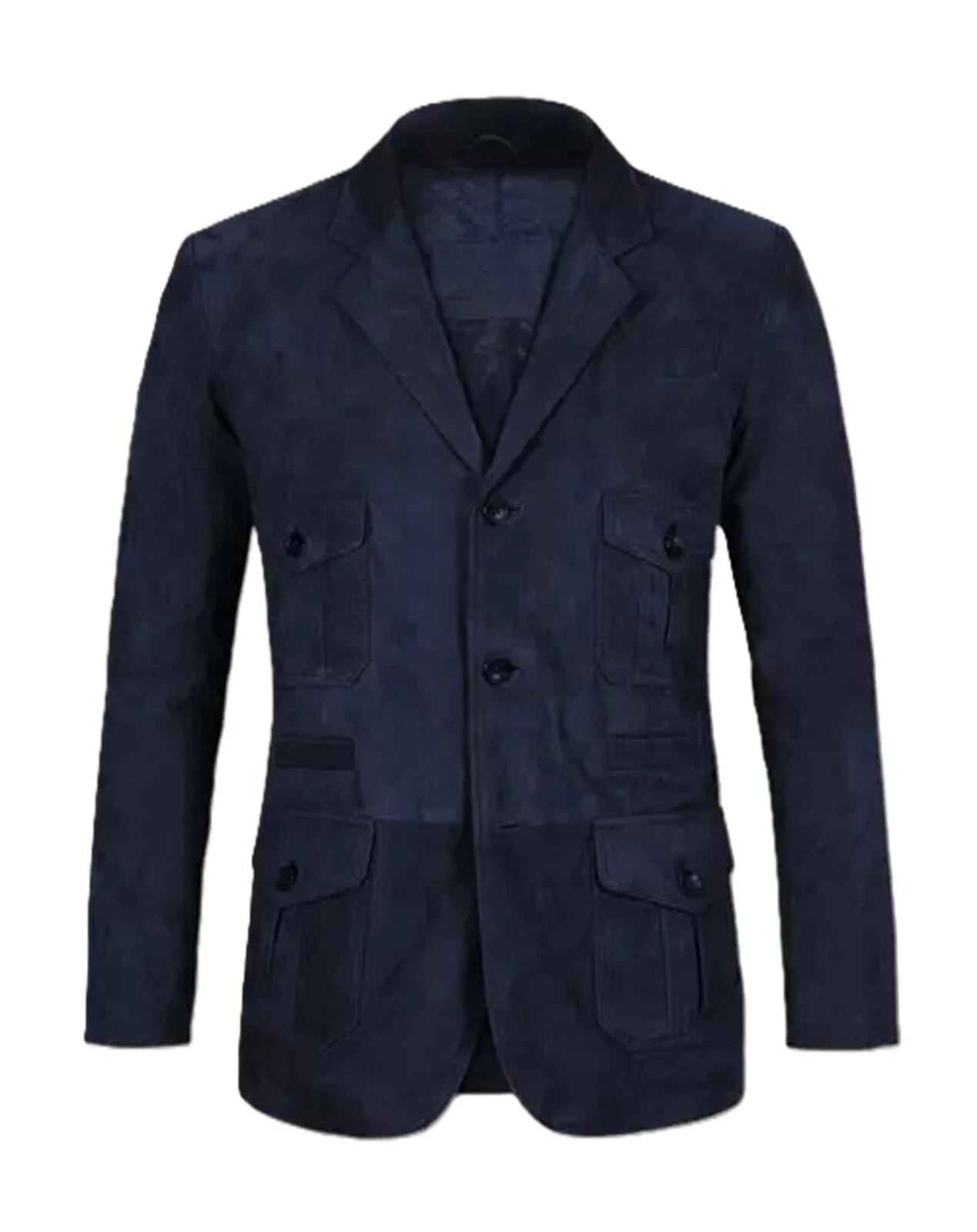 Men's Navy Blue Suede Leather Blazer Genuine Softhide Two Button Classic Coat
Opens in a new window