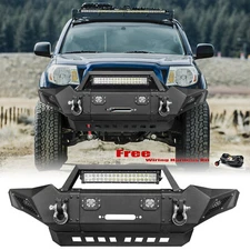 YEEGO Steel Front Bumper For 2005-2015 Toyota Tacoma W/Winch Plate & LED Lights