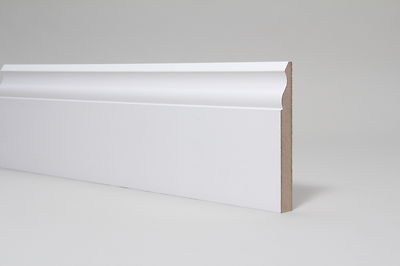 Sockelleiste weiß grundiert MDF Ogee 119 x 14 x 2700 mm
