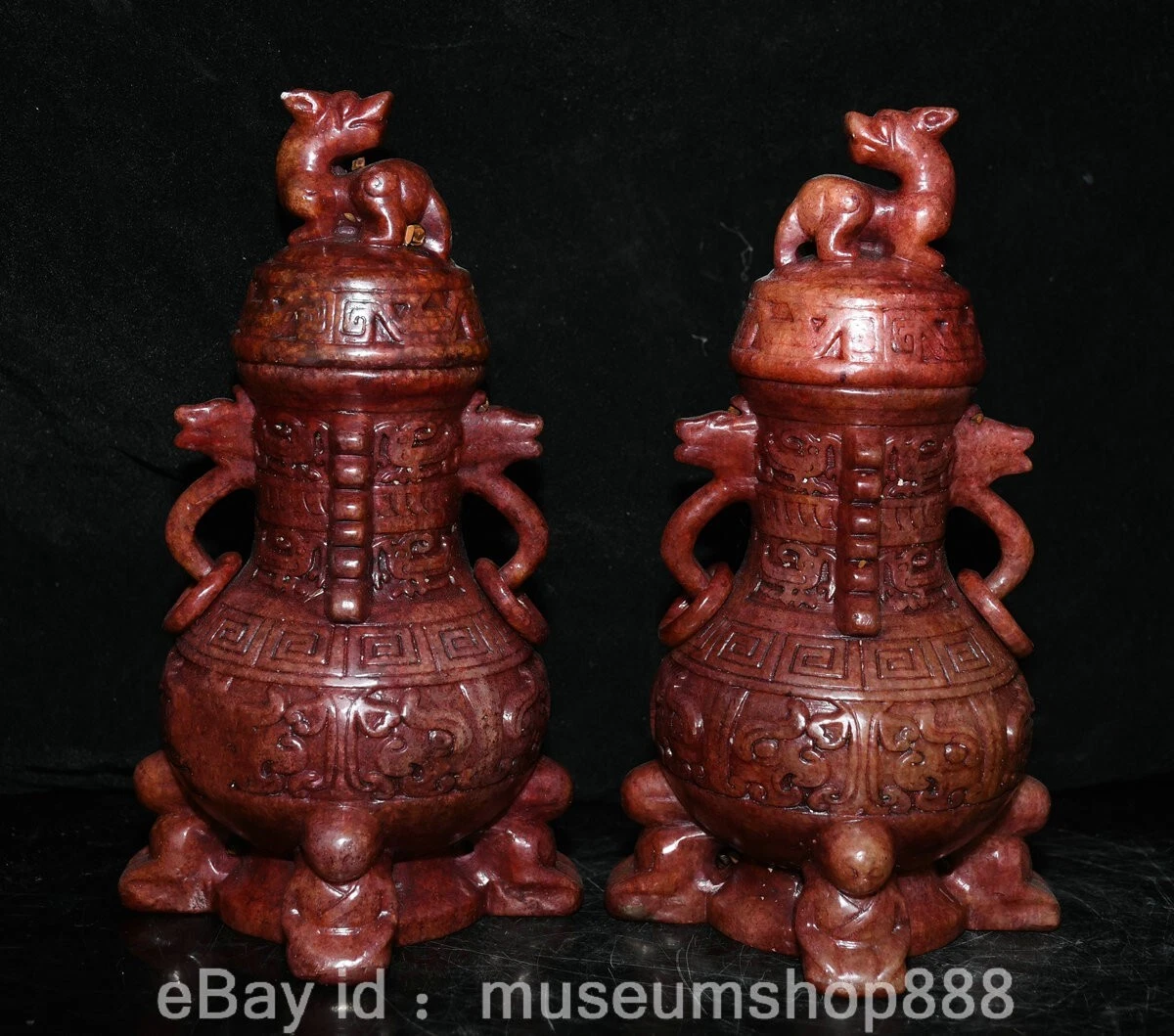 古董原始玉石古董中国香炉| eBay