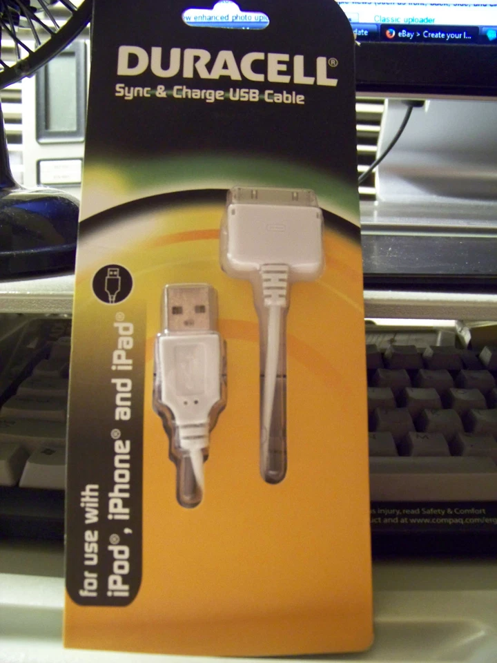 Duracell Sync & Charge Cable White Du1578 ipod iphone and ipad USB - Image 3 of 4