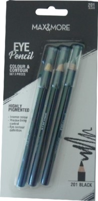 Lot De 3 Crayons MAX&MORE Noir - Formulation Crayon, Effet Mat, Made In France