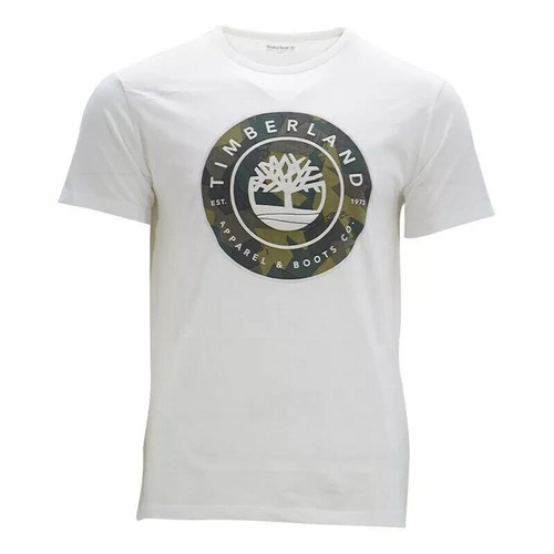 Timberland T-shirt logo albero bianco T-shirt mimetica manica corta maglietta
