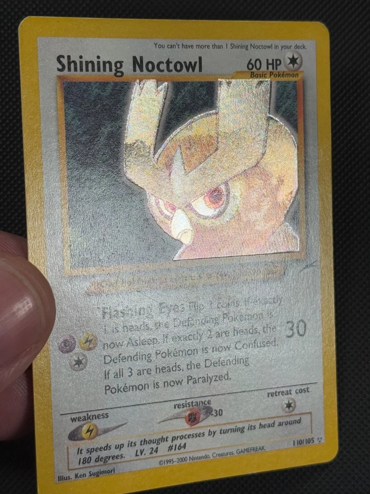 Shining Noctowl 110/105 HOLO Pokémon Card WOTC Neo Destiny Unlimited Holo Rare - Image 2 of 4