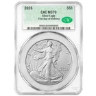 2026 $1 1-oz American Silver Eagle CACG MS70 First Day of Delivery